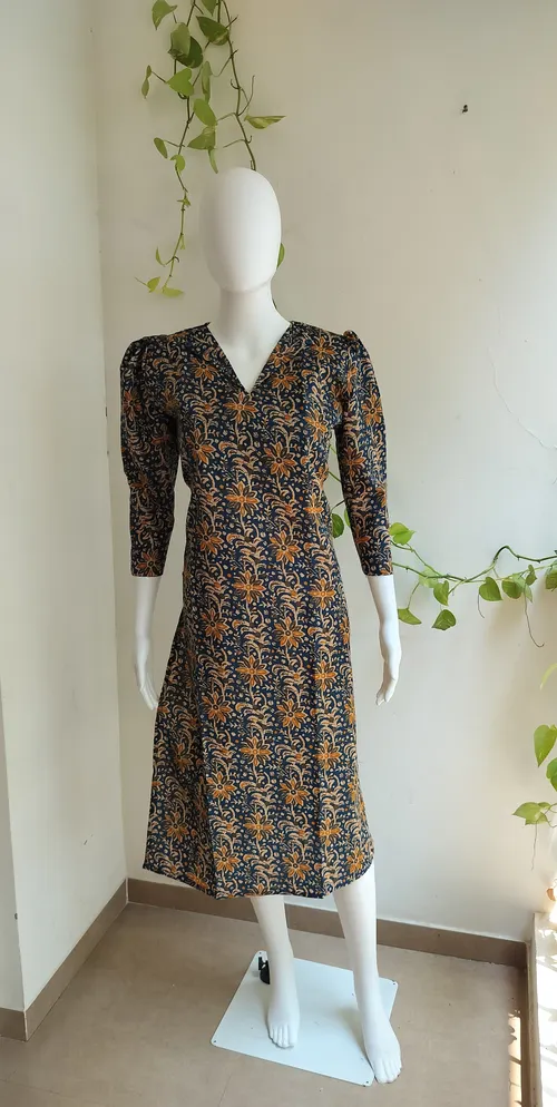  Cotton Mix Flex Kurti - Kalamkari Blue